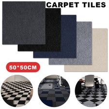 20PCS CARPET TILES 50X50CM CARPET FLOOR TILES NON-SLIP FLOORING RUGS FOR HOME UK