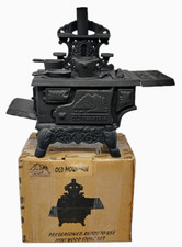 VTG Old Mountain Mini Cast Iron Wood Stove Accessories Cookware Pot Pan NEW Box