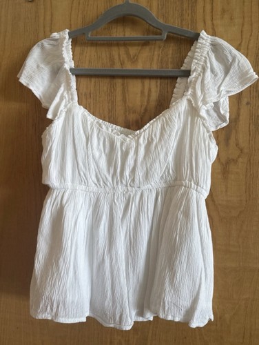 Hollister white babydoll top - hollister,