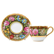 Spode Copeland Tea Cup Saucer Painted Flowers B233 Circa 1909