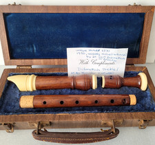 Dolmetsch Treble Alto Rose Wood Recorder Circa 1950 With Case Number 3371