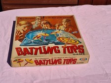 Vintage Battling Tops Board Game Ideal 1968 Complete 5 Tops 4 Pullers 4 Pegs