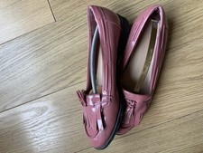SIZE 7 DUSTY PINK M&S SLIP ON SHOES MOCCASSON SMALL HEEL SEE PHOTOS CLEAROUT