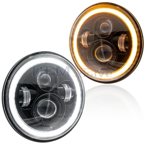 Pair led headlights - headlights, halo