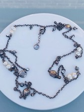 VINTAGE MIGLIO FRESH WATER PEARL NECKLACE CRYSTAL FROM SWAROVSKI