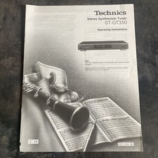 Technics Operating Instructions Manual for ST-GT350 Stereo Tuner (R15)