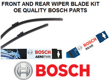 Citroen C1 Front and Rear Wiper Blade Set Windscreen 2014 Onwards BOSCH AEROTWIN