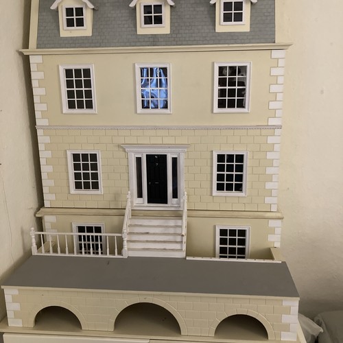 Large hinged wooden dollhouse - wooden,