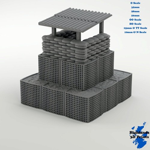 Hesco watchtower building - watchtower,