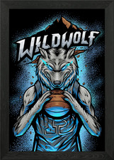 wild wolf baseketball Framed