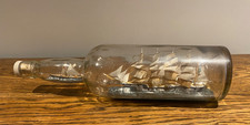 HUGE VINTAGE DOUBLE SHIP IN A BOTTLE LARGE LONG JOHN SCOTCH WHISKY