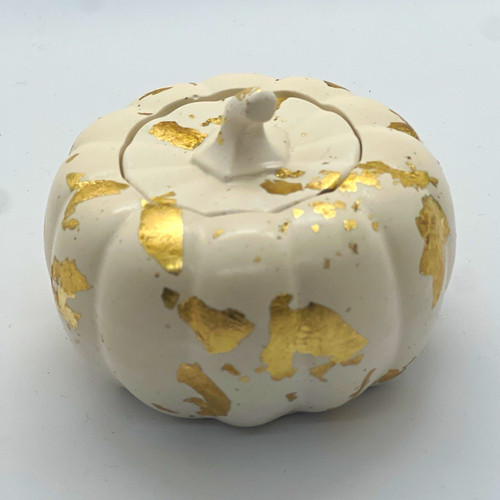 Ceramic pumpkin shaped jar - ceramic,