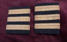 Pair Of Epaulettes-Pilot-Copilot-1st officer-Captain-Gold Bullion on Black cloth
