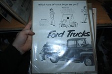 1956 FORD F100 PICKUP TRUCK MAGAZINE SALES ADVERTISEMENT DOUBLE SIDED