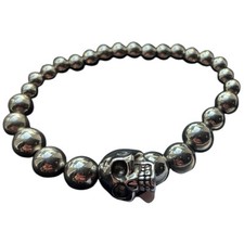 Alexander McQueen Skull Bracelet Ball Silver Brass Beaded Brand New RRP £225
