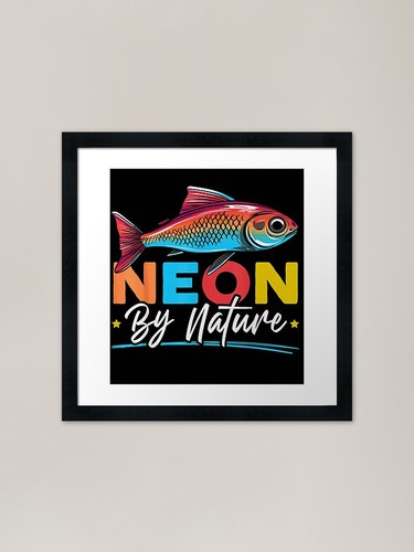 Neon tetra framed - neon, print