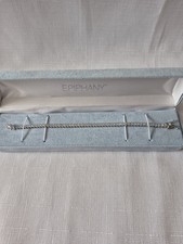 Epiphany Platinum Clad Sterling Silver Diamonique CZ Link Bracelet 7" Free Ship
