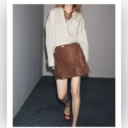 Zara sequin mini skirt - zara,