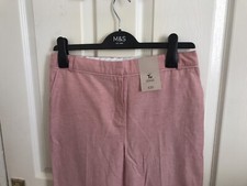 Womens Pink Trousers Linen