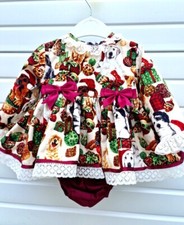 DREAM 0-4 years BABY GIRL Xmas dogs Spanish top and wine pants limited edition 