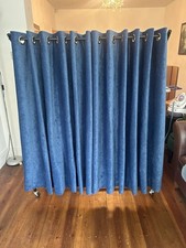 Plumbs Denim Blue Thick Heavy Double Weighted Chenille Curtains 75” W X 55” D