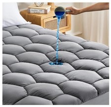 SONIVE Waterproof Thick Mattress Topper Fluffy Grey Accidental Fluid 90x190cm