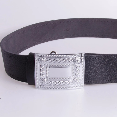 Scottish black leather belt - scottish,