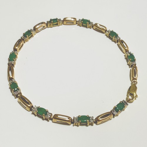 9ct gold emerald and - gold, diamond