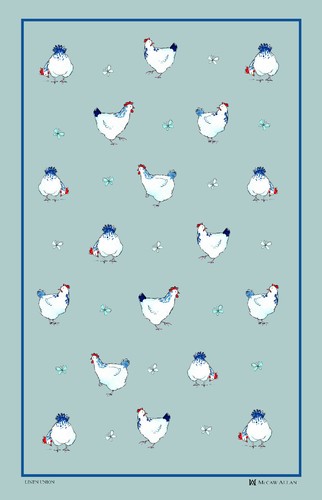 Hen house chicken tea towel - hen,