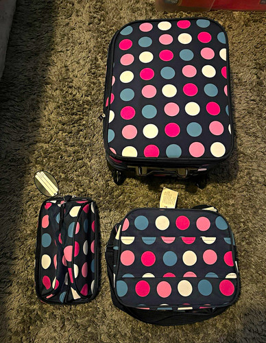 Navy polka dot small cabin - navy,