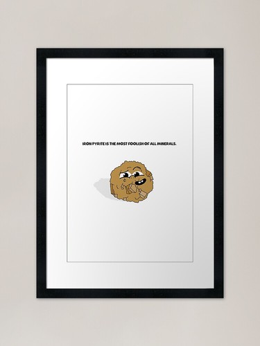 Iron pyrite framed - pyrite, print