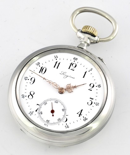Antique longines silver pocket - longines,