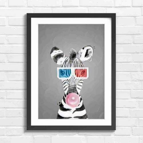 Fun zebra with - with, glasses