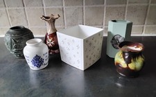 SIX MIXED VASES ( inc COALPORT-EWENNY-MALTESE-FRENCH-PARIAN DESIGNS-SPANISH )