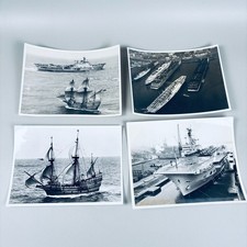 PHOTOGRAPHS HMS ARK ROYAL BRITISH ROYAL NAVY SHIP R09 BLACK & WHITE CIRCA 1950s