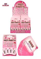 HEN PARTY DARE CARDS Pink NOVELTY Hen Do NIGHT OUT 24 Pack Design GIRLS Game UK.
