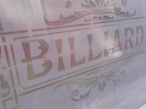 Antique etched plate glass pub - antique,