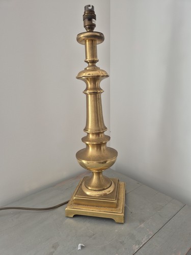 Vintage brass faceted stem - brass,