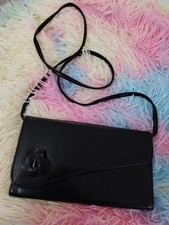 Ladies Black Shoulder Bag 9 Inchs Wide X 5 Inch Tall