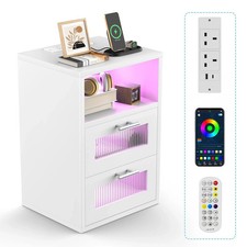 LED Bedside Table 3 Drawers