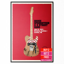 Bruce Springsteen Concert Poster Wembley, London 25th July For The Boss Fan