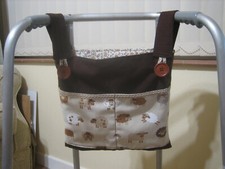 BAG FOR WALKING FRAME/ZIMMER FRAME 4 POCKET - BROWN/SHEEP