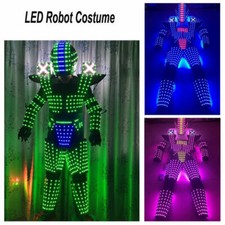 LED Robot Costume Suit Illuminated Party Show Dance Glow Night Lights Clothing