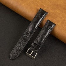 Black Ostrich Leg Leather