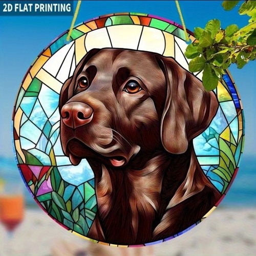 Chocolate labrador suncatcher - chocolate,