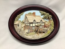 LAKELAND STUDIOS HAND CRAFTED 3D OVAL WALL PLAQUE  MILL GREEN SUFFOLK 21x16.5cms