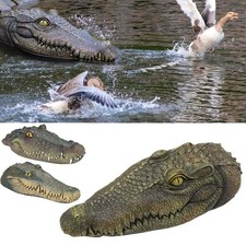 Artificial Crocodile Alligator Head Floating Resin Decoy Pool Pond Garden Decor，