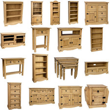 Corona Solid Pine Mexican Living Room Waxed Furniture Sideboard Bookcase Table