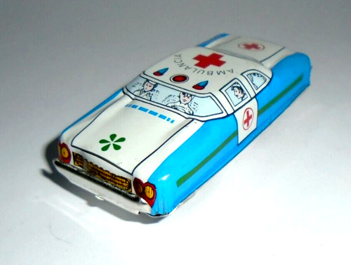 Vintage tinplate ambulance - ambulance, car