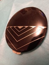 ART DECO  VINTAGE POWDER COMPACT,BLACK ENAMEL AND CHROME